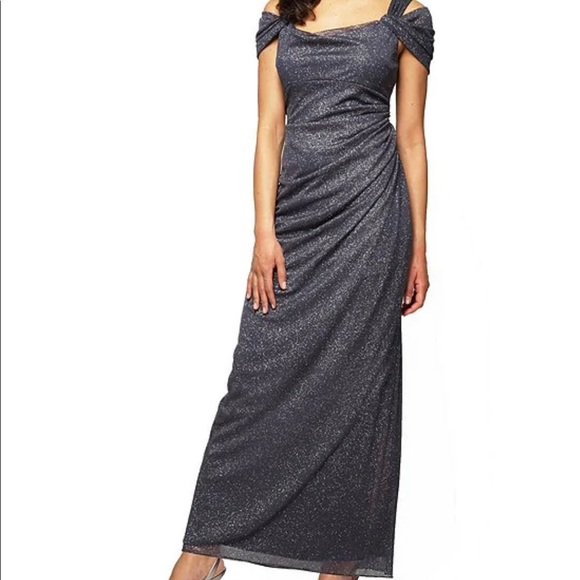 Alexa evening gown. Smoke-shimmer - Picture 1 of 3